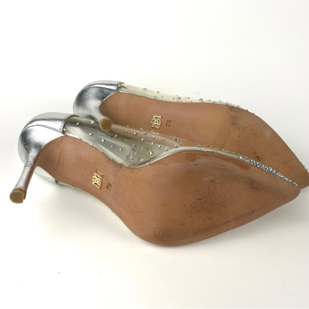 RARE Badgley Mischka Cinderella Pointed Toe Heels Silver and Clear Women's - Picture 6 of 12